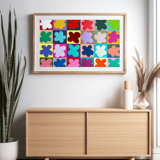 Warhol‑Style Colorful Flowers