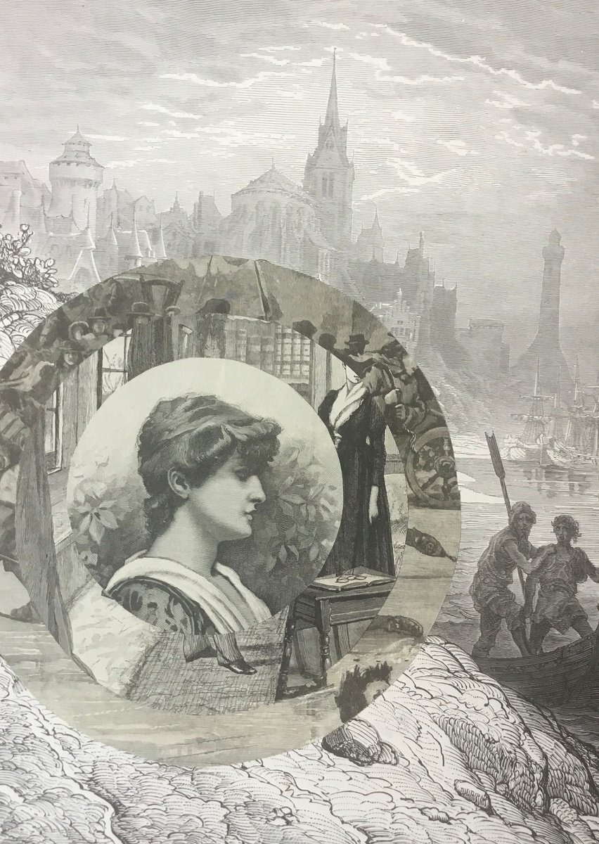 Surrealistic Portrait Collage By Tudor Evans, 8 X 11", Spiral 1, Original Artwork