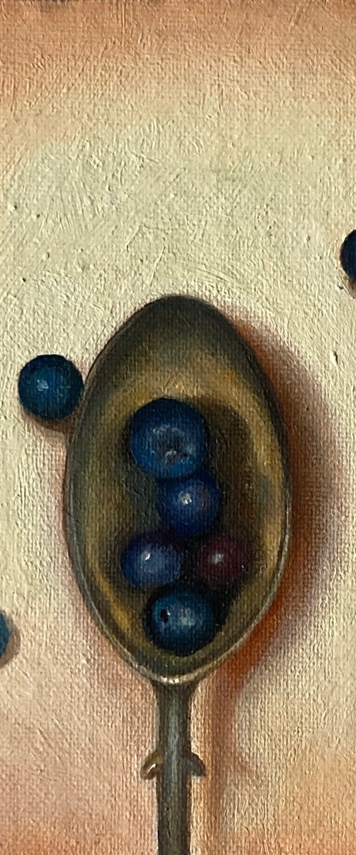 Blueberries in Silver Spoon by Priyanka Singh