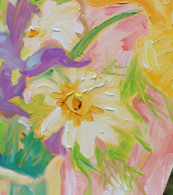 Spring Garden Flowers #2 - In a Green Vase