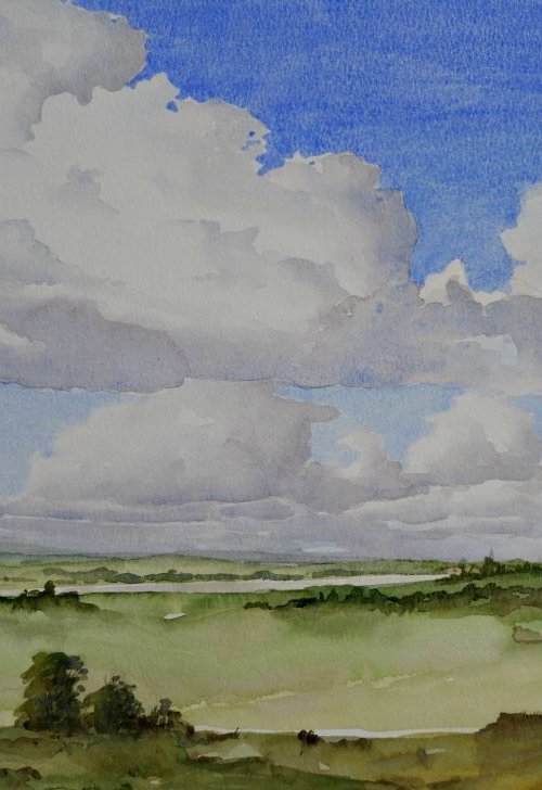 Landscape with clouds by Gerard Kramer
