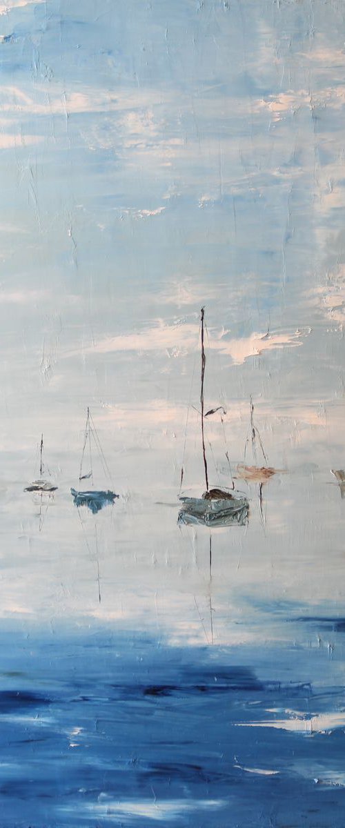Sea fog, 50x70 cm by Anastasiia Novitskaya