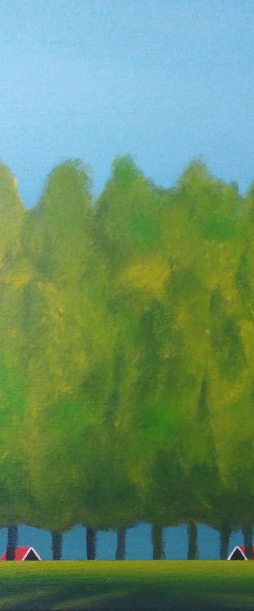 Poplars on a Dutch dike by Nelly van Nieuwenhuijzen