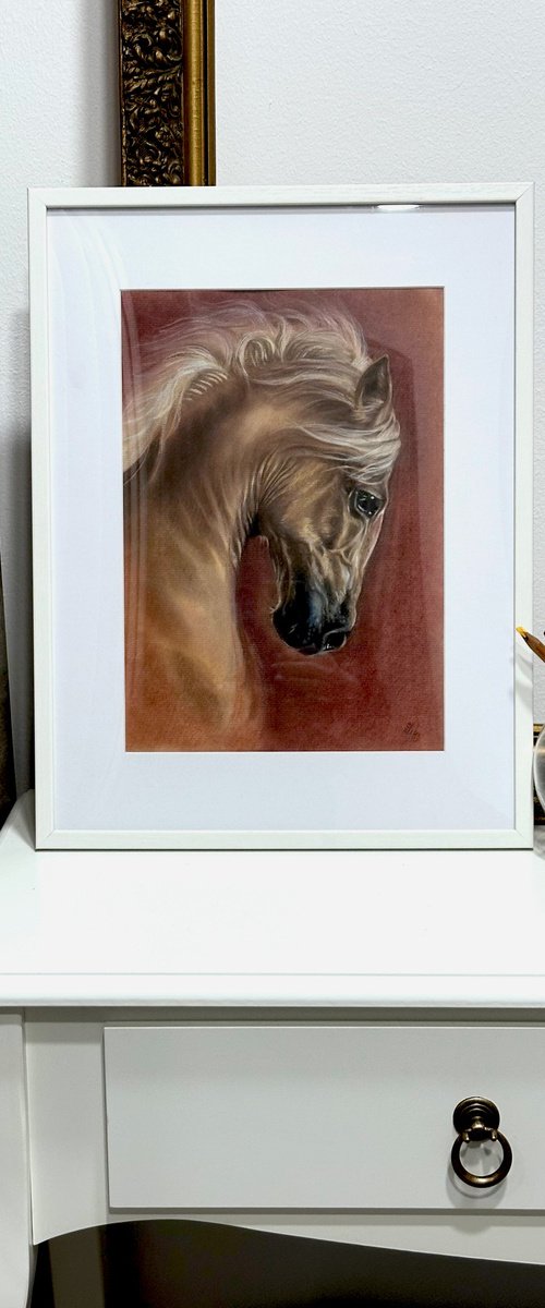 A portrait of a beautiful red horse by Julia Shilo