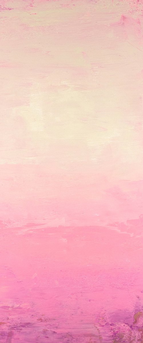 Soft Magenta 230107, peach pink and white abstract color field. by Don Bishop