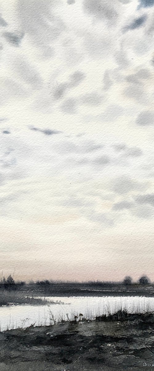 Clouds over the river #2 by Eugenia Gorbacheva