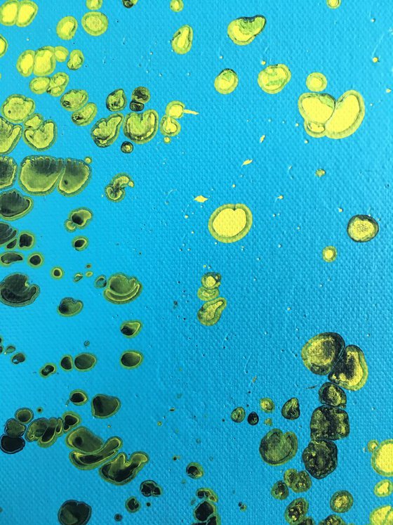 "Bubbles And Blue Skies" - Original Abstract PMS Acrylic Painting, 16 x 20 inches