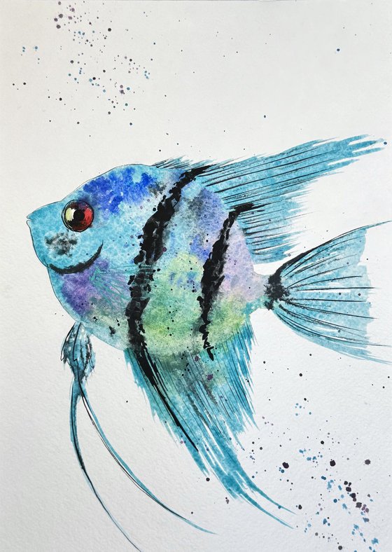 Exotic Turquoise blue fish