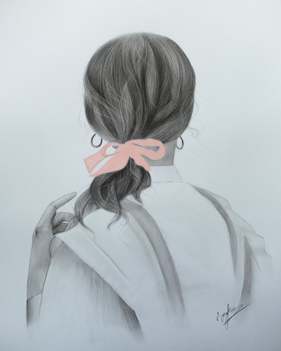 Photorealistic Portrait Charcoal Drawing By Mariam Darchiashvili, 16 X 20", Untitled, Original Artwork