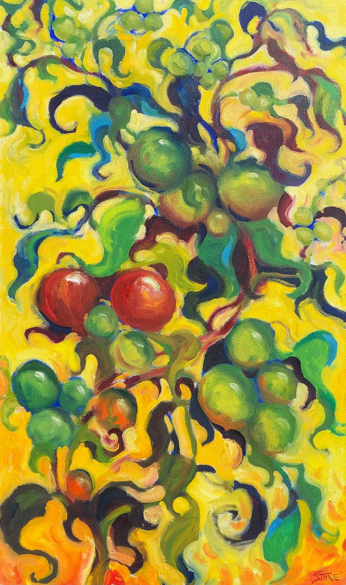 Expressive Oil Painting , Tomatoes Cz By Bill Stone, 39 X 60, Artwork For Sale On Artfinder