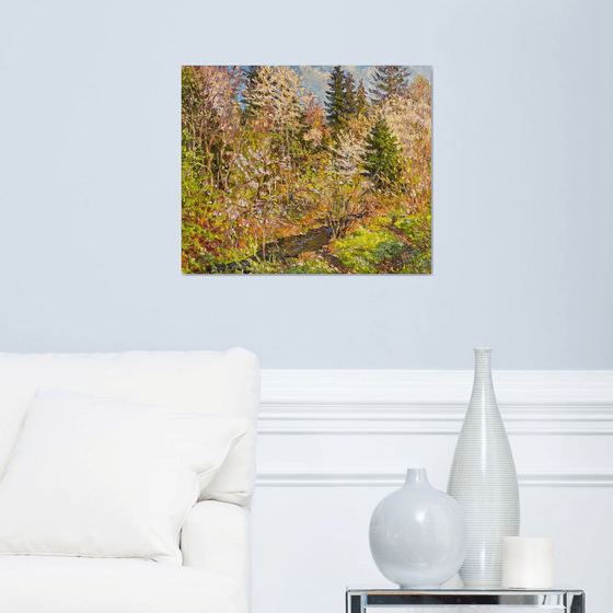 Amid hills and wooded slopes
