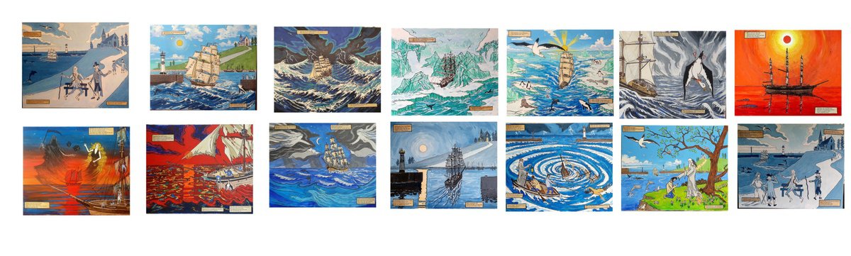 Acrylic Painting , Rime Of The Ancient Mariner By Colin Ross Jack, 400 X 120, Artwork For Sale On Artfinder