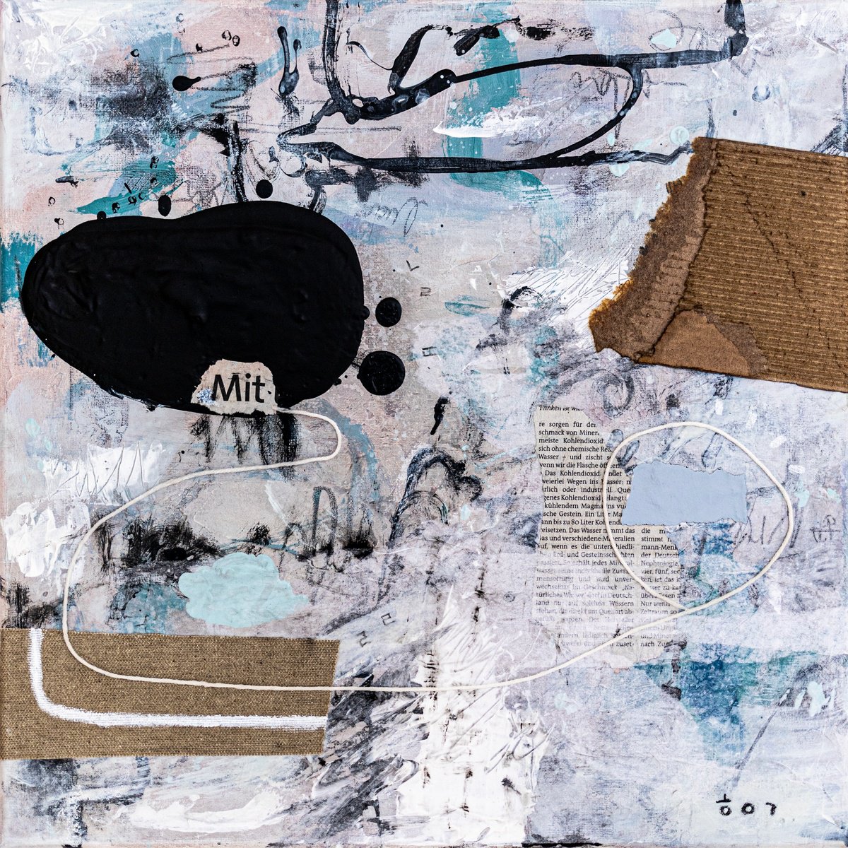 Abstract Acrylic Painting By Hyunah Kim, 17 X 17, Mit I, Original Artwork