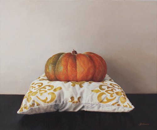 Pumpkin on a pillow by Iryna Dolzhanska