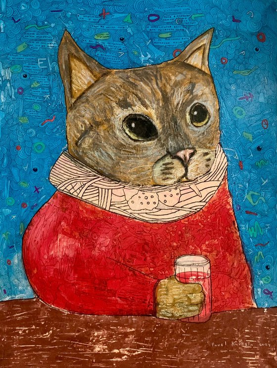 Drinking cat #25