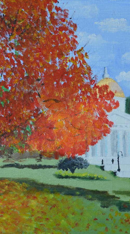 Montpelier, Vermont. The State House in Fall. by John Wellburn