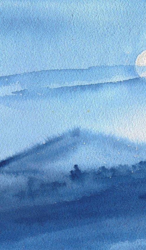 Super Moon rise against the Blue hills by Asha Shenoy