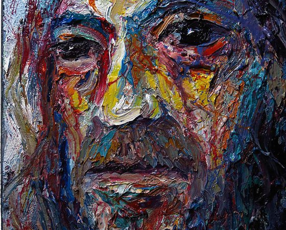 Original Oil Painting Expressionism Modern Portrait