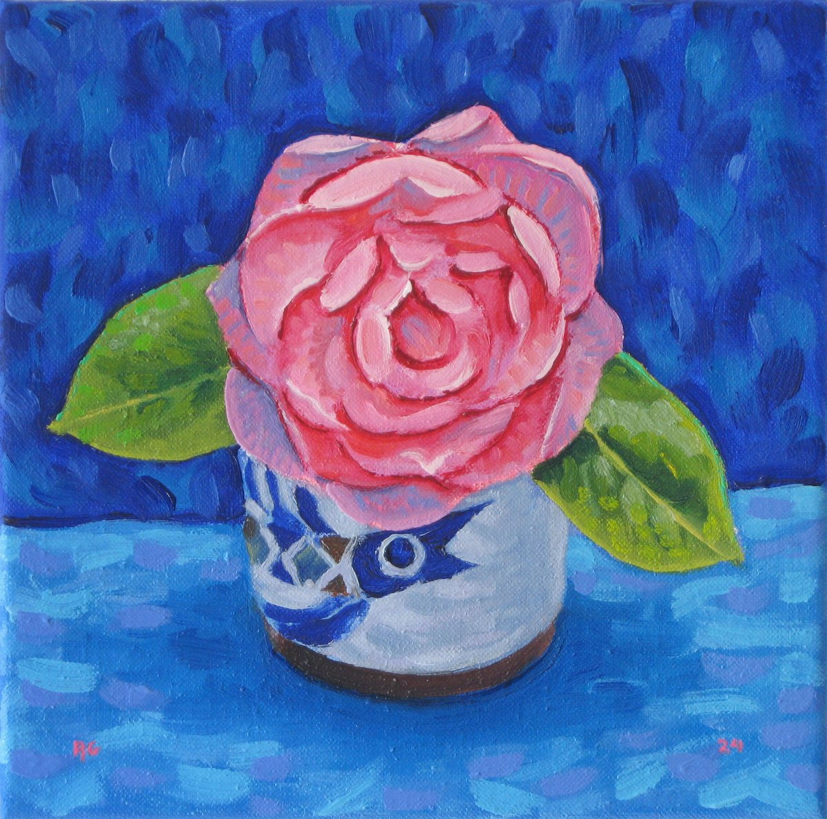 Single Rose in a Small Pot by Richard Gibson