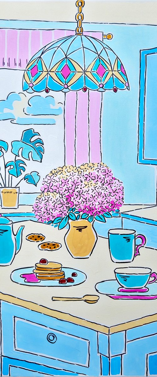 Colorful Blue Kitchen by Yanina Tuyman