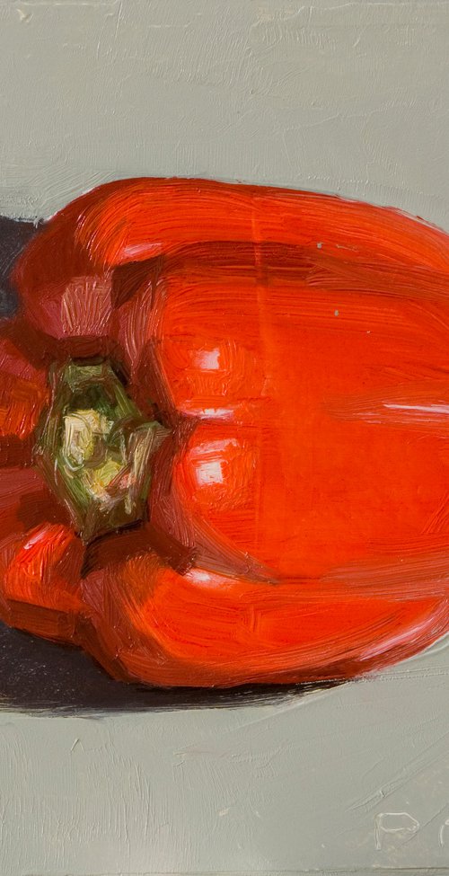 modern still life of red pepper by Olivier Payeur
