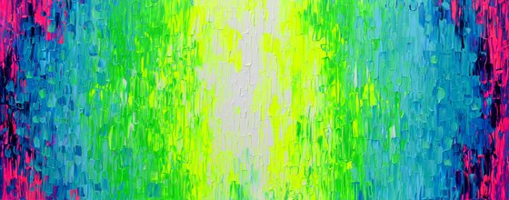 YGBM - 200X80 cm Large Colorful Palette Knife Relief Abstract Painting