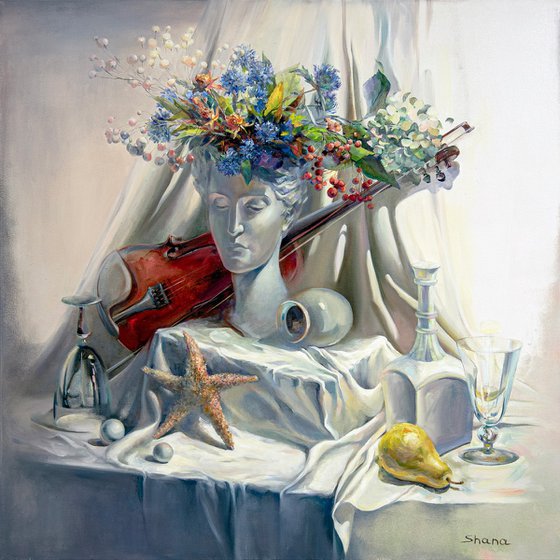 Composition with Violin on White