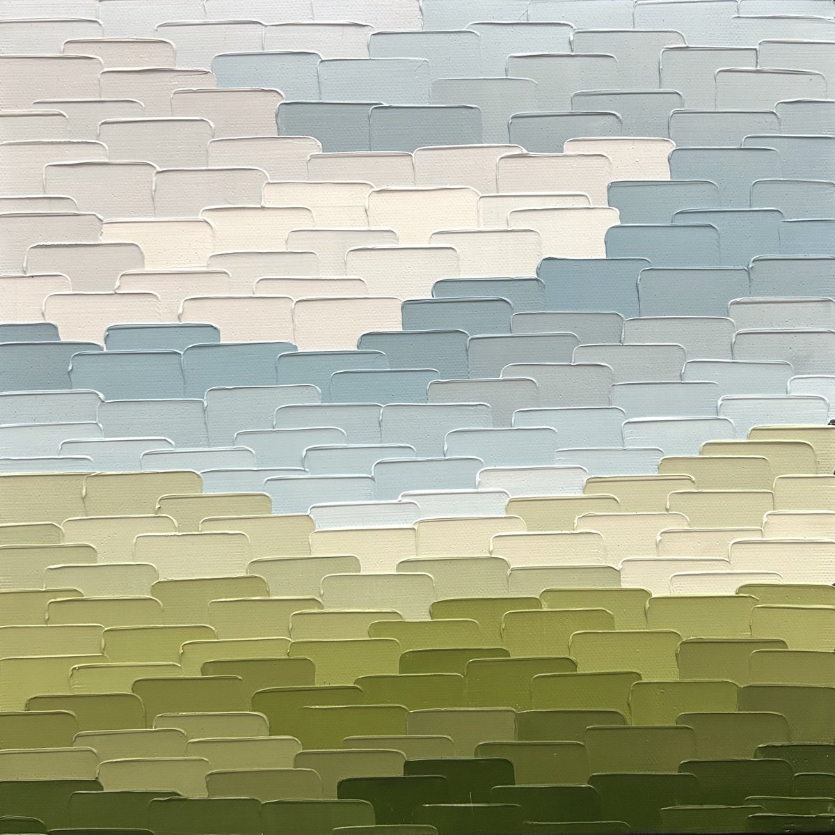 Organic Landscape Oil Painting By Meredith B. Studios, 12 X 12", Feels Like Summer, Original Artwork