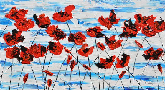 Red Poppies 1 90x50cm