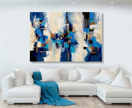 True Destiny - XL LARGE,  ABSTRACT ART – EXPRESSIONS OF ENERGY AND LIGHT. READY TO HANG!