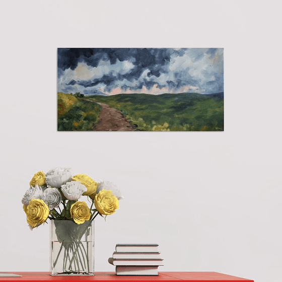 "Prairie Road Summer Storms" - Landscape - Storms - North Dakota