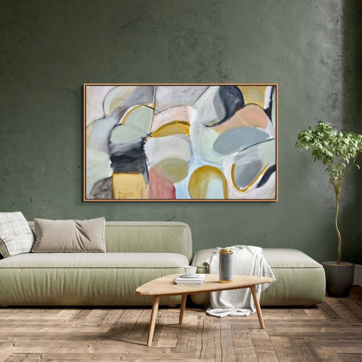 Organic Abstract Acrylic Painting By Michelle Louis, 65 X 38", Remember This, Original Artwork