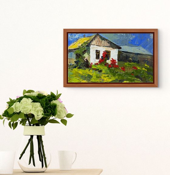 Red Flowers by the Window
