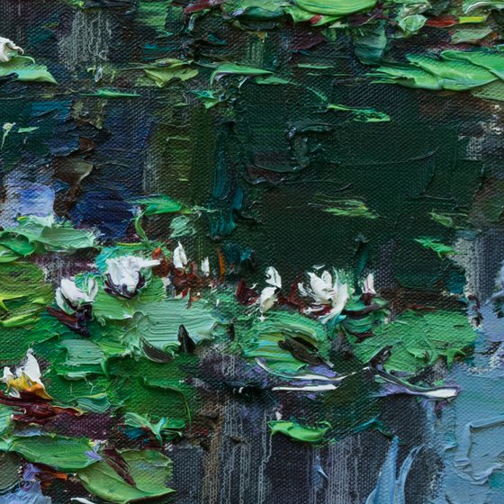 White Water Lilies -  Original Oil painting