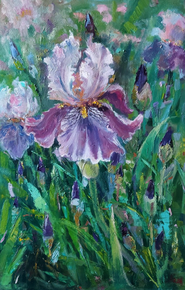 Charming Irises By Ann Krasikova, 16 X 24, Artwork For Sale On Artfinder
