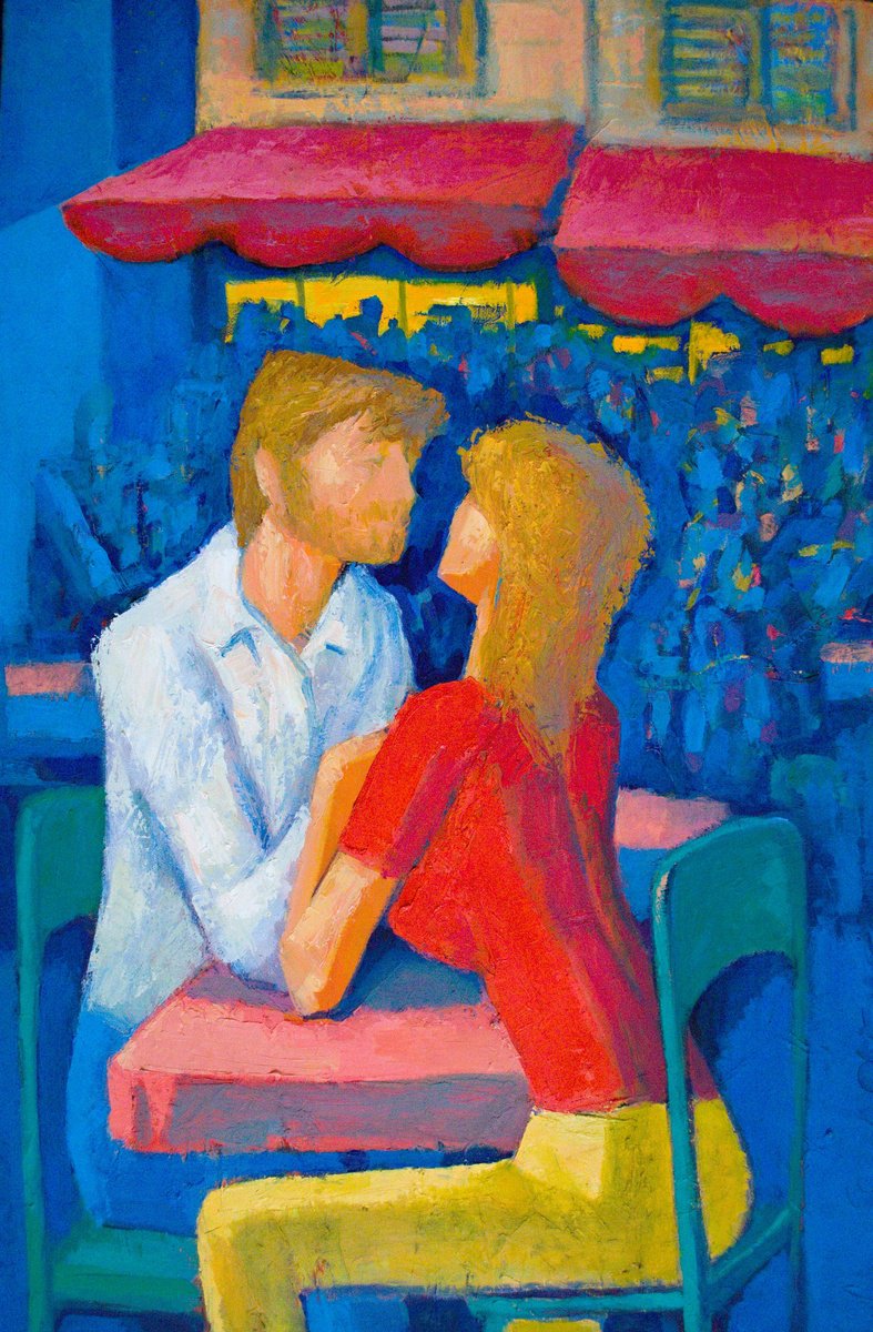 Expressive Portrait Oil Painting By Rumen Sazdov, 24 X 35", Desire, Original Artwork