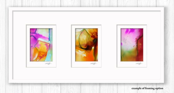 Abstract Collection 3 - 3 Small Matted paintings by Kathy Morton Stanion