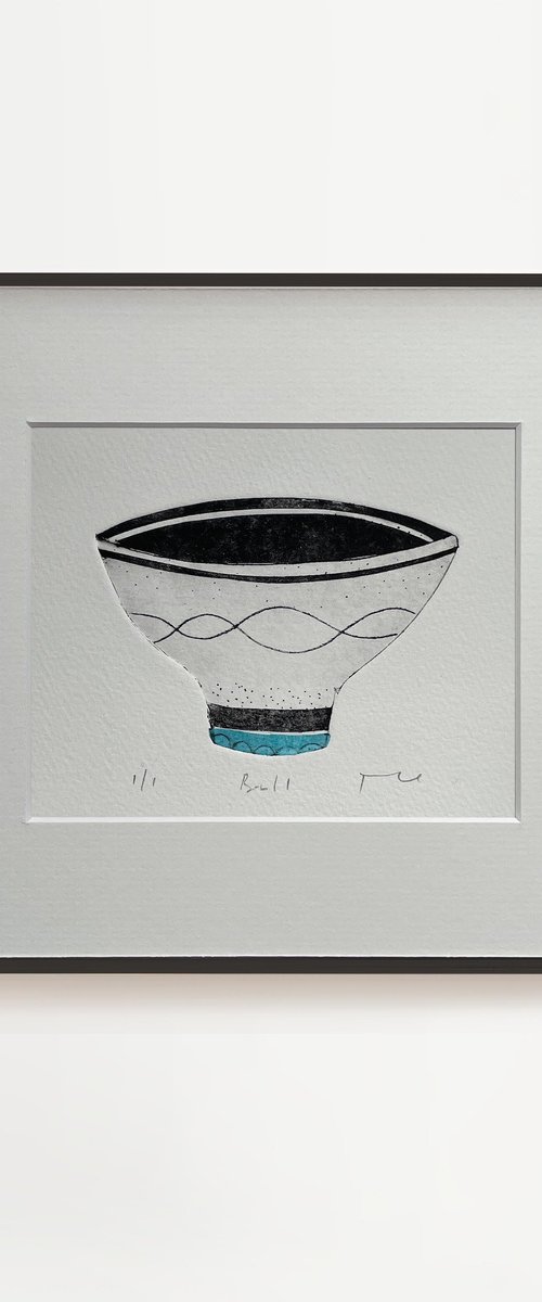 Midcentury Bowl No.1 original drypoint by Francesca Iannaccone