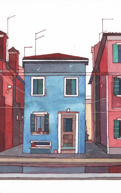 Houses of Burano, Venetian Lagoon, Italy by Daria Maier