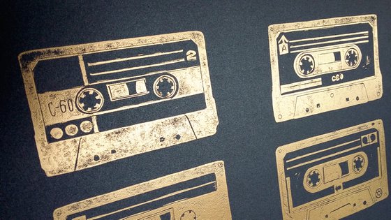 Rock and roll gold #2  (cassette tapes, retro music, 70's, 80's rock culture)