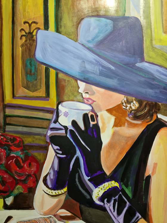 Lady with hat / 100 x 70 cm