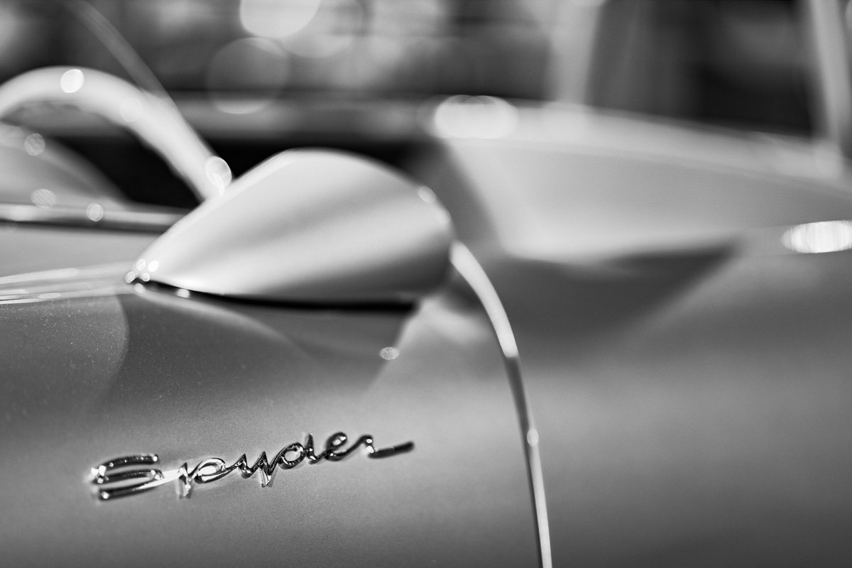 Photorealistic Transport Photograph By Harv Greenberg, 36 X 24, 1955 Porsche 550 Spyder Ii, Original Artwork