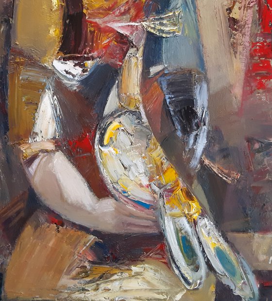 Girl with pheasant-2 (50x60cm, oil/canvas, ready to hang)