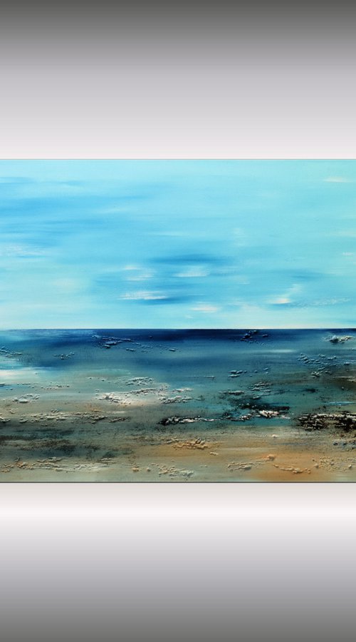 Somewhere - Abstract Art - Acrylic Painting - Canvas Art - Abstract Painting - Modern Seascape -  Statement Painting by Edelgard Schroer