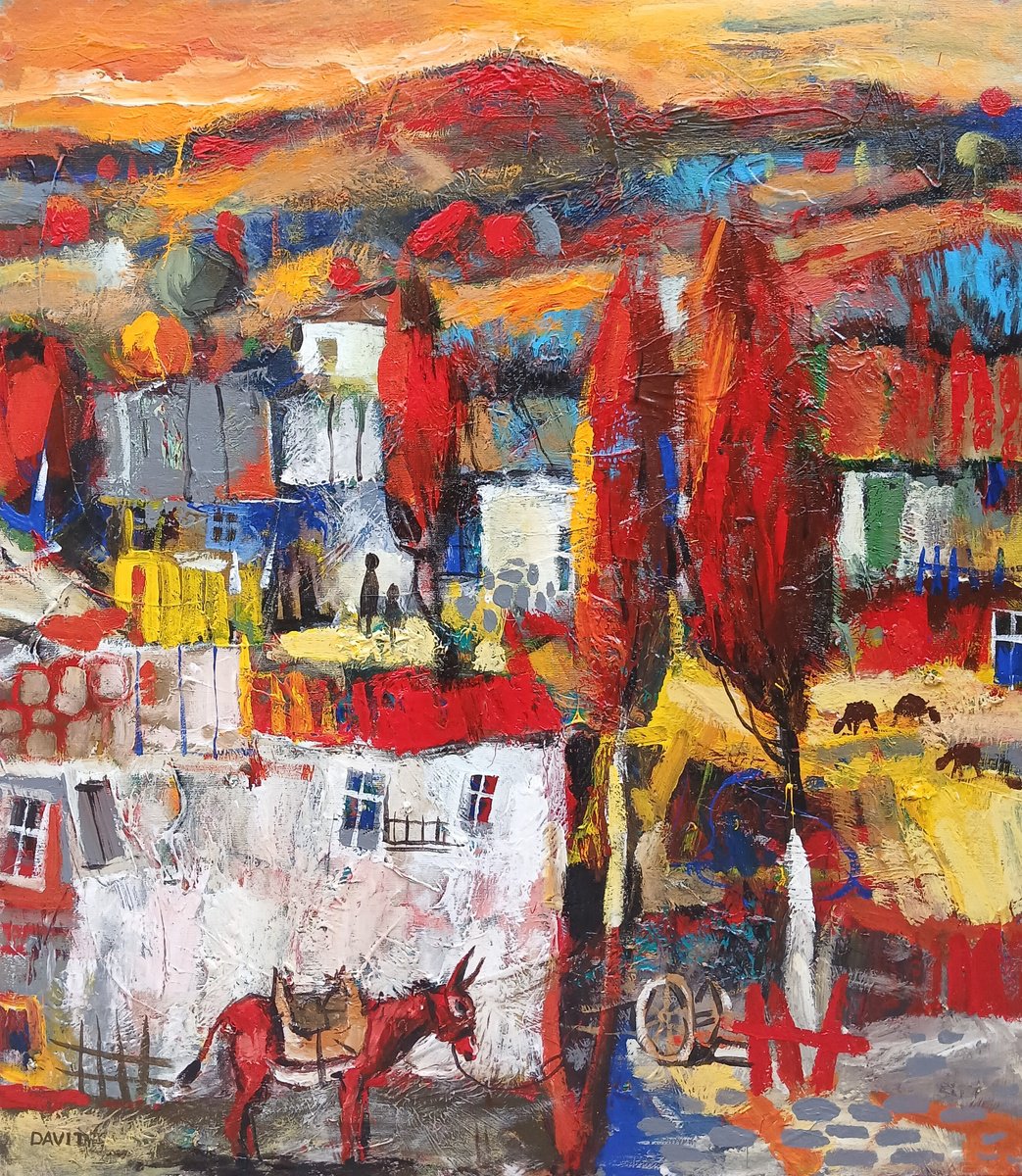 Golden Hillside By Davit Arstamyan, 28 X 31, Artwork For Sale On Artfinder