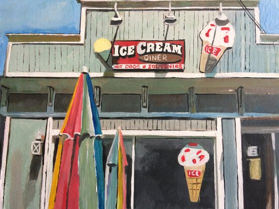 American Ice Cream Shop In Summer