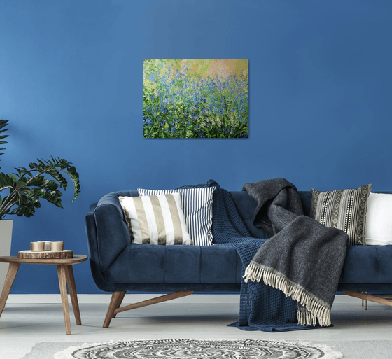 Forty Shades of Blue - Foral Landscape painting