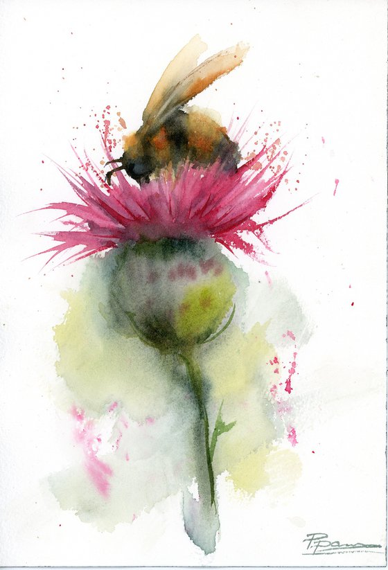 Bee on Thistle #2