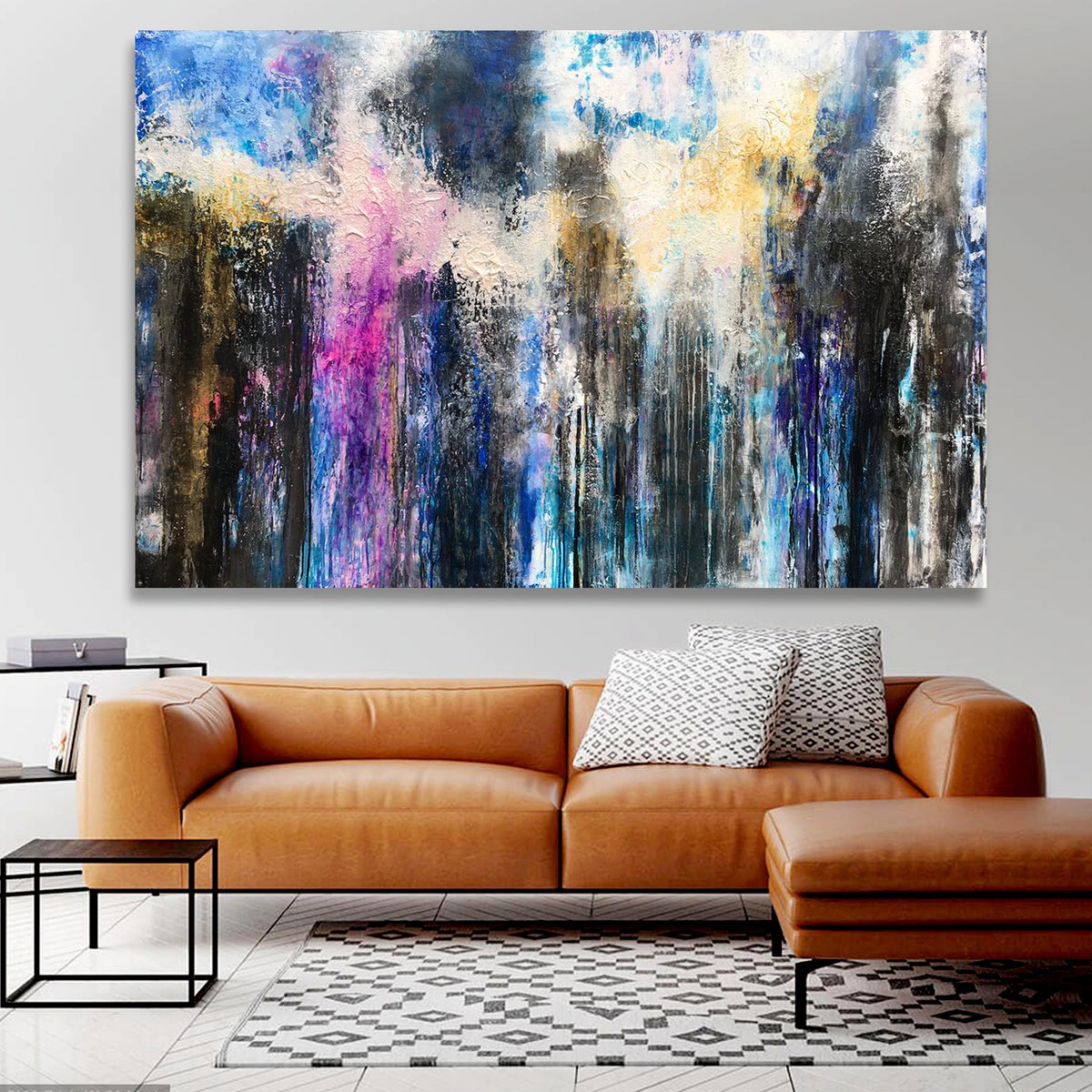 Abstract Acrylic Painting By Lynne Godina-Orme, 77 X 51", Attention Seeker, Original Artwork