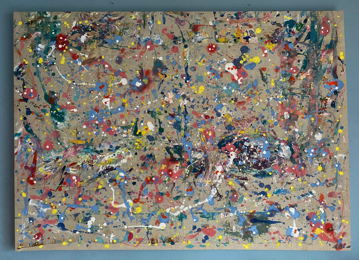 Expressive Abstract Painting By Stefano Pallara, 50 X 37", Humbling Entropy N.2, Original Artwork